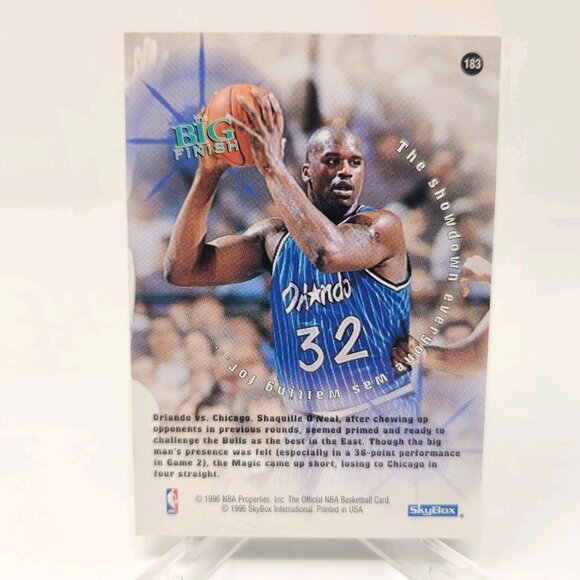 1996-97 Hoops #183 Shaquille O'Neal The Big Finish (a77) - Picture 2 of 3